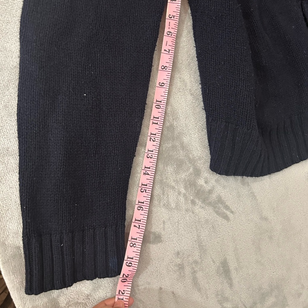 Vintage polo Ralph Lauren double zipper elbow patch cable knit  sweater - Picture 10 of 15